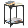 Schwarze Couchtische Meaghan 30x30x40cm (2er-Set, Glasplatte, Stahl)