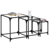Transparente Serien-Couchtische Zetta Glasplatte Stahl (3 Stk.)