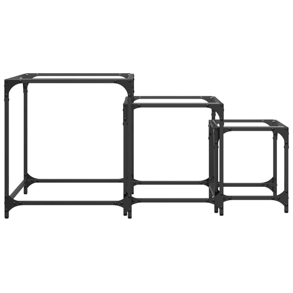 Transparente Serien-Couchtische Zetta Glasplatte Stahl (3 Stk.)