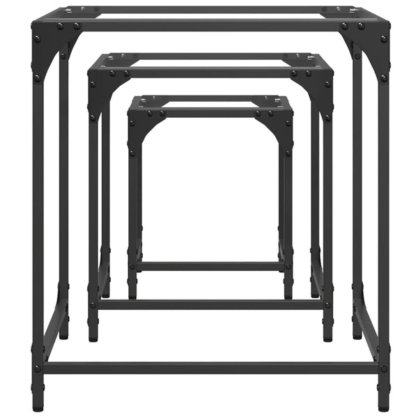 Transparente Serien-Couchtische Zetta Glasplatte Stahl (3 Stk.)