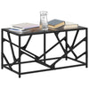 Schwarzer Couchtisch Madisyn 78,5x40x41cm (Glasplatte Stahl)