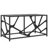Schwarzer Couchtisch Madisyn 78,5x40x41cm (Glasplatte Stahl)