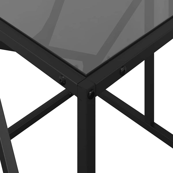 Schwarzer Couchtisch Madisyn 78,5x40x41cm (Glasplatte Stahl)
