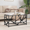 Schwarzer Couchtisch Madisyn 78,5x40x41cm (Glasplatte Stahl)