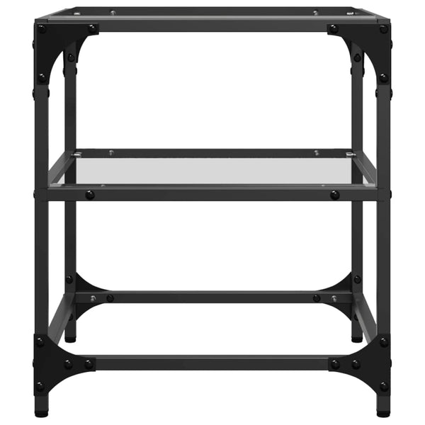 Transparenter Couchtisch Teofin 40x40x45cm (Glasplatte Stahl)