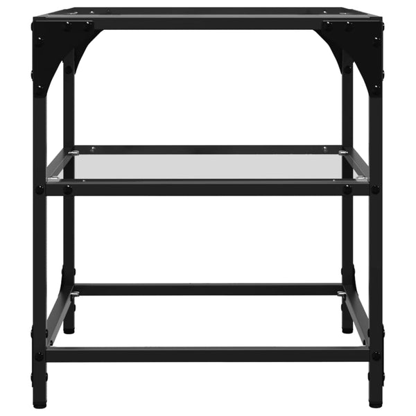 Transparenter Couchtisch Teofin 40x40x45cm (Glasplatte Stahl)