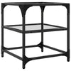 Transparenter Couchtisch Teofin 40x40x45cm (Glasplatte Stahl)