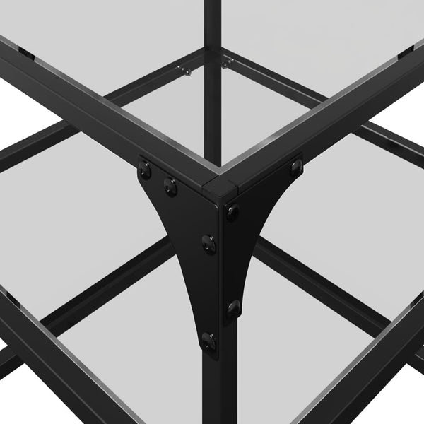 Transparenter Couchtisch Teofin 40x40x45cm (Glasplatte Stahl)