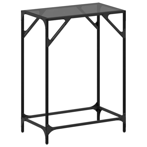 Schwarzer Konsolentisch Constantion 60x35x81cm (Glasplatte, Stahl)