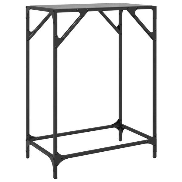 Schwarzer Konsolentisch Constantion 60x35x81cm (Glasplatte, Stahl)