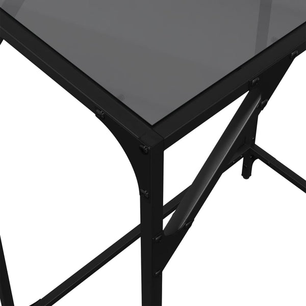Schwarzer Konsolentisch Constantion 60x35x81cm (Glasplatte, Stahl)