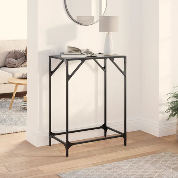 Schwarzer Konsolentisch Constantion 60x35x81cm (Glasplatte, Stahl)