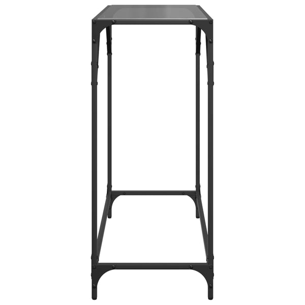 Schwarzer Konsolentisch Constantion 80x35x81cm (Glasplatte Stahl)
