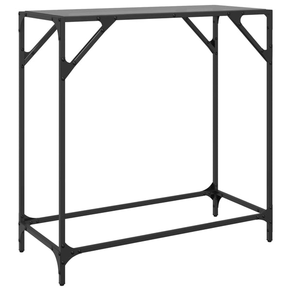 Schwarzer Konsolentisch Constantion 80x35x81cm (Glasplatte Stahl)