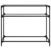 Transparenter Konsolentisch Safi 98x35x81cm (Glasplatte Stahl)
