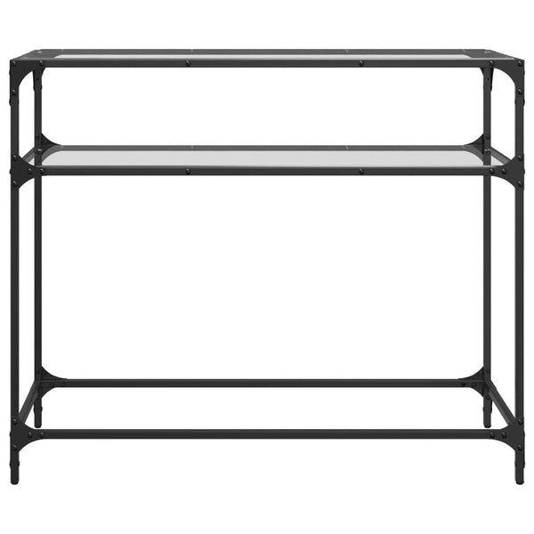 Transparenter Konsolentisch Safi 98x35x81cm (Glasplatte Stahl)