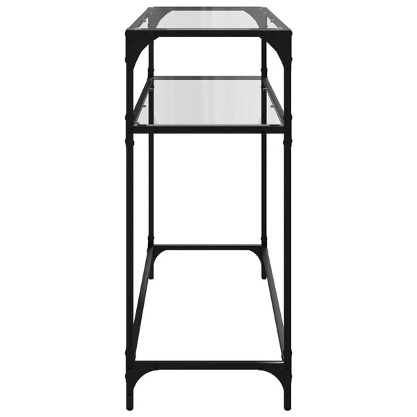 Transparenter Konsolentisch Safi 98x35x81cm (Glasplatte Stahl)