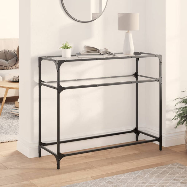Transparenter Konsolentisch Safi 98x35x81cm (Glasplatte Stahl)