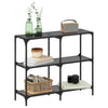 Schwarzer Konsolentisch Szetsi 98x30x81cm (Glasplatte Stahl)