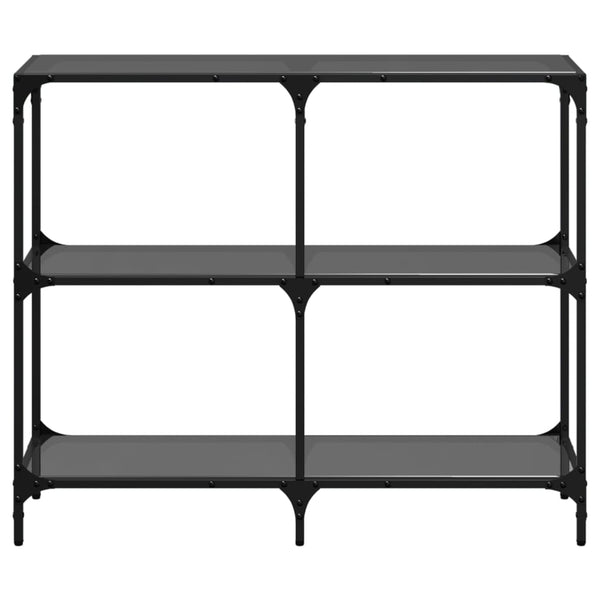 Schwarzer Konsolentisch Szetsi 98x30x81cm (Glasplatte Stahl)