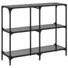 Schwarzer Konsolentisch Szetsi 98x30x81cm (Glasplatte Stahl)