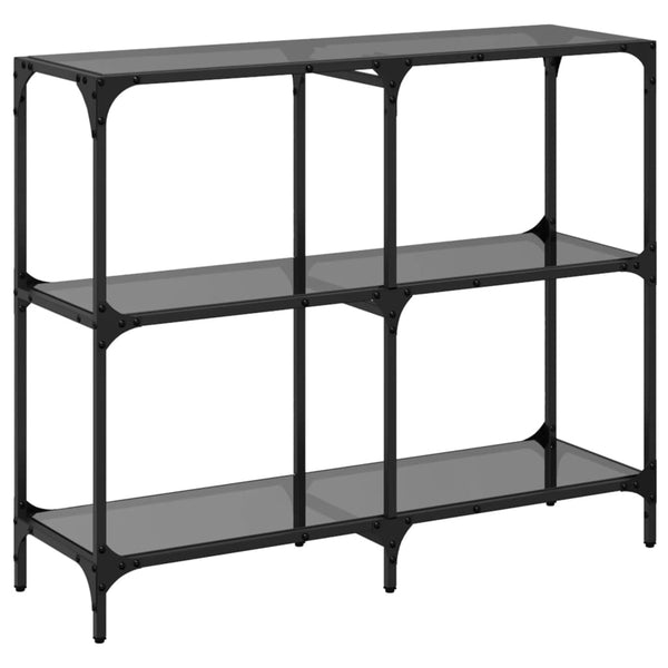 Schwarzer Konsolentisch Szetsi 98x30x81cm (Glasplatte Stahl)