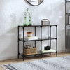Schwarzer Konsolentisch Szetsi 98x30x81cm (Glasplatte Stahl)