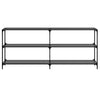 Schwarzer Konsolentisch Szetsi 194,5x30x81cm (Glasplatte Stahl)