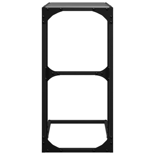 Beistelltisch Nellu 40x30x61,5cm, schwarz (Glasplatte, Stahl)