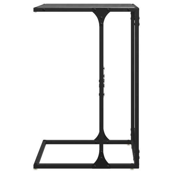 Beistelltisch Nellu 40x30x61,5cm, schwarz (Glasplatte, Stahl)
