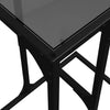 Beistelltisch Nellu 40x30x61,5cm, schwarz (Glasplatte, Stahl)