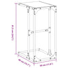 Beistelltisch Nellu 40x30x61,5cm, schwarz (Glasplatte, Stahl)