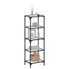 Schwarzes Regal Stenuta 40x30x123cm (Glasplatte Stahl)
