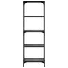 Schwarzes Regal Stenuta 40x30x123cm (Glasplatte Stahl)