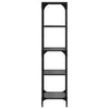 Schwarzes Regal Stenuta 40x30x123cm (Glasplatte Stahl)