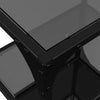 Schwarzes Regal Stenuta 40x30x123cm (Glasplatte Stahl)