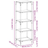 Schwarzes Regal Stenuta 40x30x123cm (Glasplatte Stahl)
