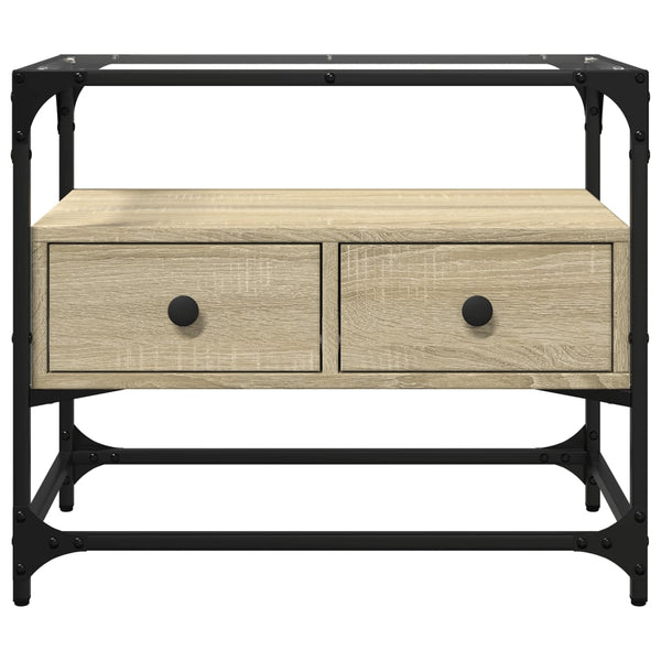 Sonoma-Eiche TV-Lowboard, Glasplatte Scordili 60x35x51cm (Holz)