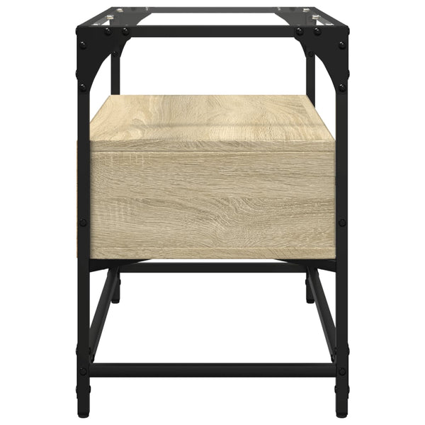 Sonoma-Eiche TV-Lowboard, Glasplatte Scordili 60x35x51cm (Holz)