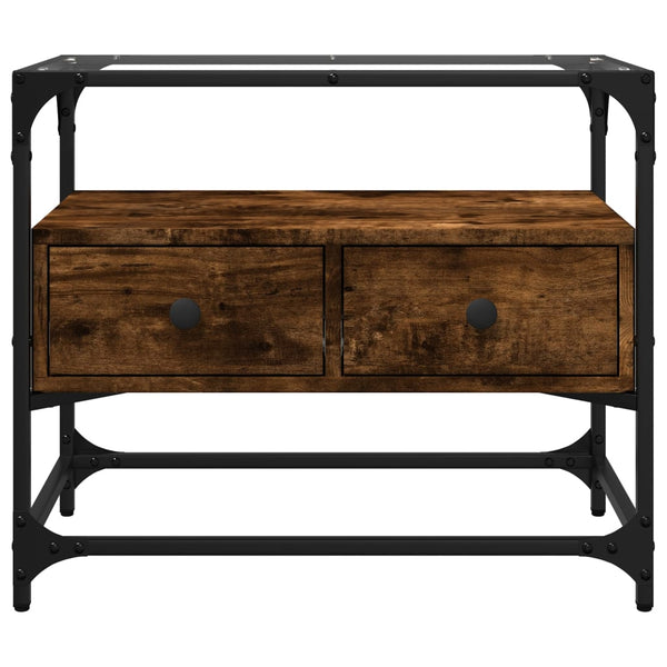 Raucheiche TV-Sideboard mit Glasplatte Scordili 60x35x51cm (Holz)