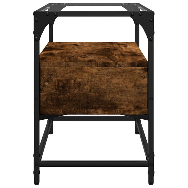 Raucheiche TV-Sideboard mit Glasplatte Scordili 60x35x51cm (Holz)