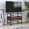 Ruskea tammi tv-taso lasinen pöytälevy Scordili 60x35x51cm (puinen)