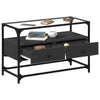 Schwarzer TV-Schrank mit Glasplatte Scordili 80x35x51cm (Holz)