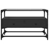 Schwarzer TV-Schrank mit Glasplatte Scordili 80x35x51cm (Holz)