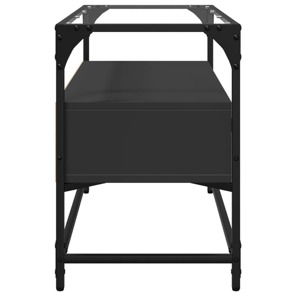 Schwarzer TV-Schrank mit Glasplatte Scordili 80x35x51cm (Holz)