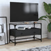 Schwarzer TV-Schrank mit Glasplatte Scordili 80x35x51cm (Holz)