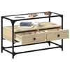 Sonoma Eiche TV-Tisch Glasplatte Scordili 80x35x51cm (Holz)
