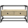 Sonoma Eiche TV-Tisch Glasplatte Scordili 80x35x51cm (Holz)