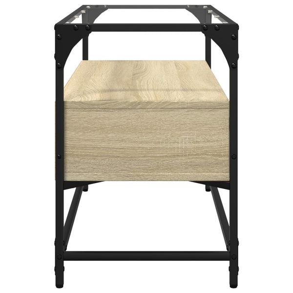 Sonoma Eiche TV-Tisch Glasplatte Scordili 80x35x51cm (Holz)