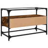 Räuchereiche TV-Tisch Glasplatte Scordili 80x35x51cm (Holz)